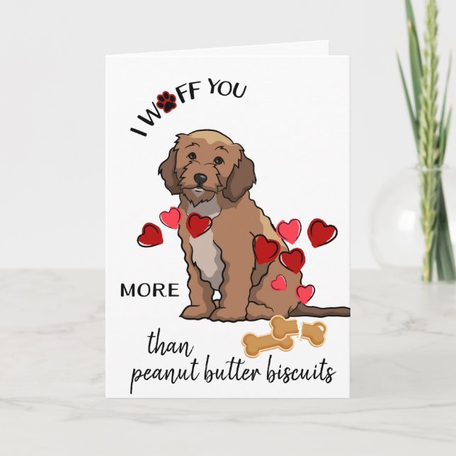 Festiva Tarjeta de San Valentín de tu perro Cockapoo Love  (Anverso)