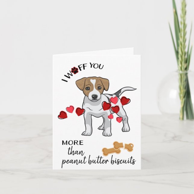 Festiva Tarjeta de San Valentín de tu perro Jack Russell T (Anverso)