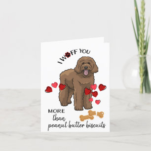 Festiva Tarjeta de San Valentín de tu perro Labradoodle de