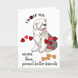 Festiva Tarjeta de San Valentín de tu viejo perro ovino in