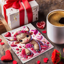 Tarjeta de San Valentín de Vaca de las Highlands S
