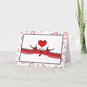 Festiva Tarjeta de San Valentín del Dragón del Beso