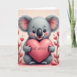 Festiva Tarjeta de San Valentín doblada de amor de koala