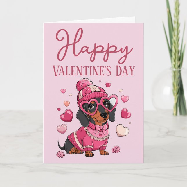 Festiva Tarjeta de San Valentín encantadora para perros Da (Anverso)