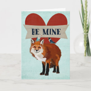 Festiva Tarjeta de San Valentín FOX & INDIGO BIRDS
