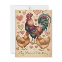 Tarjeta de San Valentín gallo fabuloso