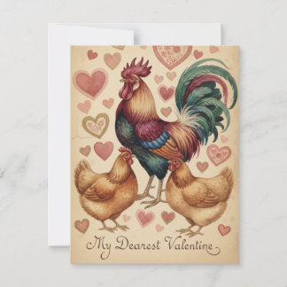 Festiva Tarjeta de San Valentín gallo fabuloso