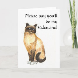 Festiva Tarjeta de San Valentín - Gato Birman