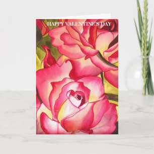 Festiva Tarjeta de San Valentín Hannah Gordon Pink Rose