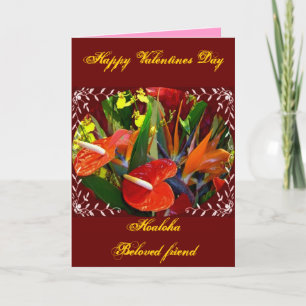 Festiva Tarjeta de San Valentín hawaiano