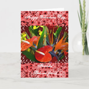 Festiva Tarjeta de San Valentín hawaiano