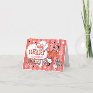 Festiva Tarjeta de San Valentín Heart Tamer Retro