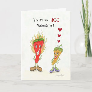 Festiva Tarjeta de San Valentín Hot Pepper