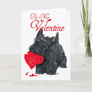 Festiva Tarjeta de San Valentín juguetona del Terrier Esco