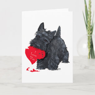 Festiva Tarjeta de San Valentín juguetona del Terrier Esco