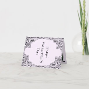 Festiva Tarjeta de San Valentín morada plegada con foto
