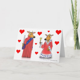 Festiva Tarjeta de San Valentín Ox King y Queen of Hearts