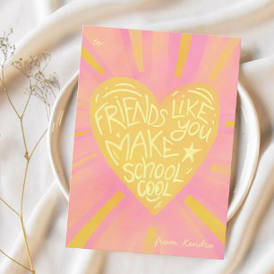 Festiva Tarjeta de San Valentín para amigos de la escuela 