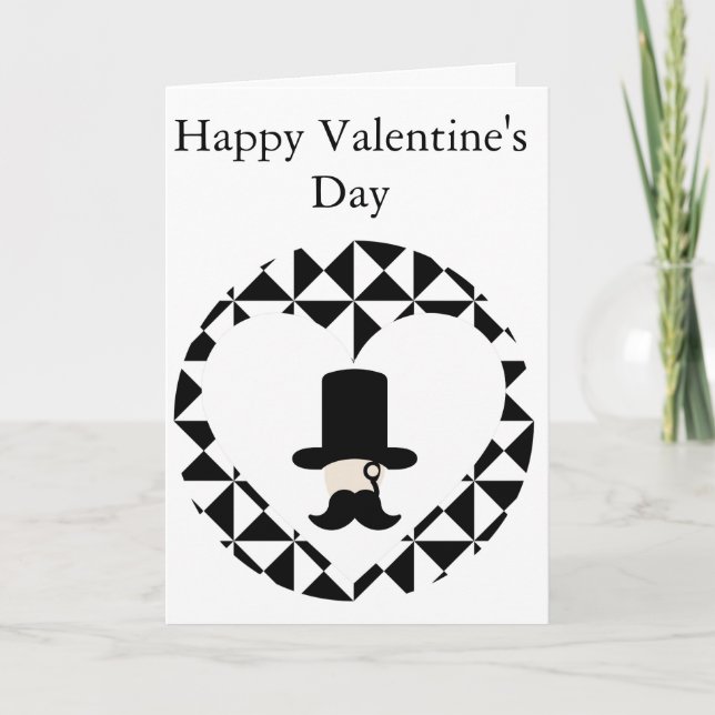 Festiva Tarjeta de San Valentín para caballero (Anverso)