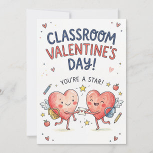 Festiva Tarjeta de San Valentín para el salón de clase – E