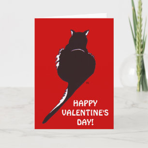 Festiva Tarjeta de San Valentín para gato negro