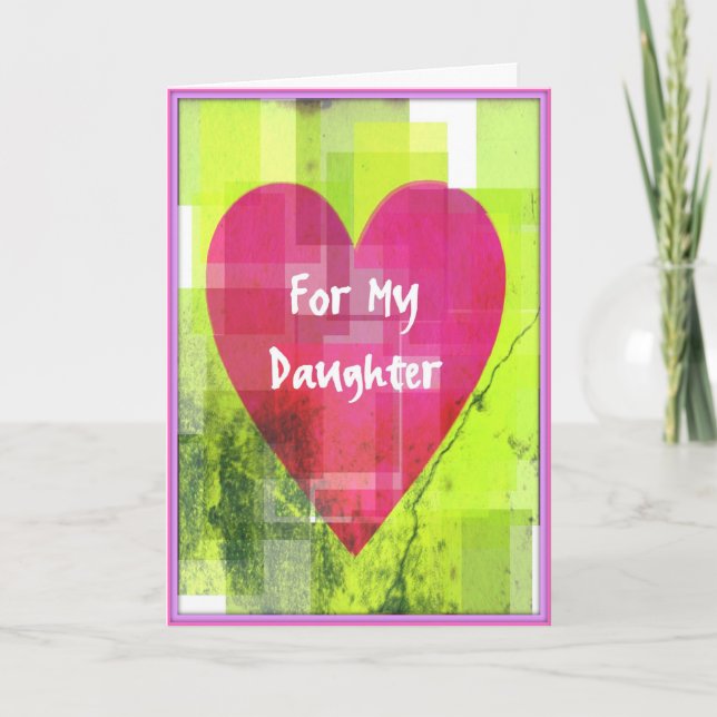 Festiva Tarjeta de San Valentín para hijas (Anverso)