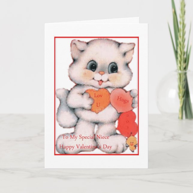 Festiva Tarjeta de San Valentín para la sobrina (Anverso)