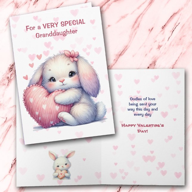 Festiva Tarjeta de San Valentín para nieta conejito lindo (Subido por el creador)