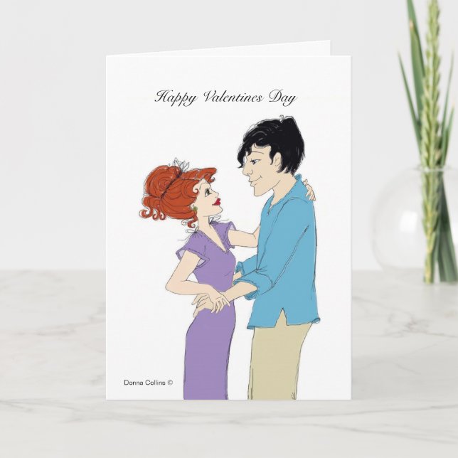 Festiva Tarjeta de San Valentín para parejas (Anverso)
