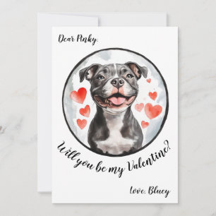 Festiva Tarjeta de San Valentín personalizable Pittbull