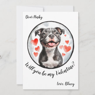 Festiva Tarjeta de San Valentín personalizable Pittbull