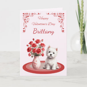 Festiva Tarjeta de San Valentín personalizada de Westie co