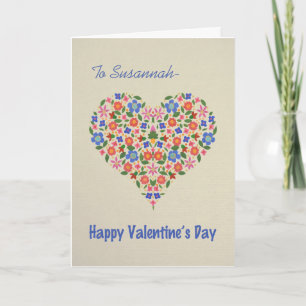 Festiva Tarjeta de San Valentín, Personalizado de Corazón