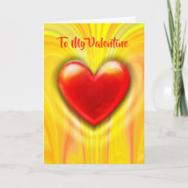 Festiva Tarjeta de San Valentín, personalizado rojo/amaril