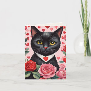 Festiva Tarjeta de San Valentín Purr perfecta para el gato