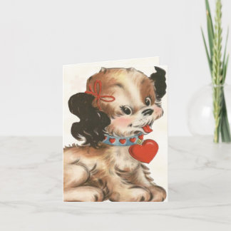 Festiva Tarjeta de San Valentín retro para niños