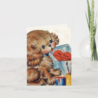 Festiva Tarjeta de San Valentín retro para niños