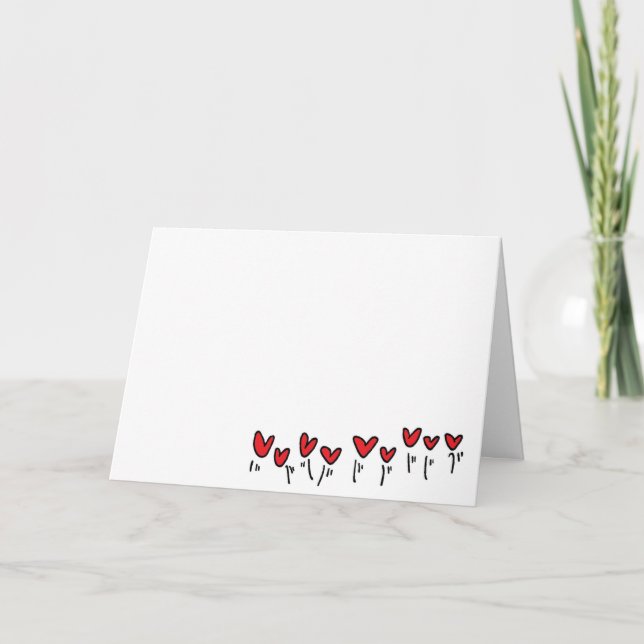 Festiva Tarjeta de San Valentín "Saltando el corazón" (Anverso)