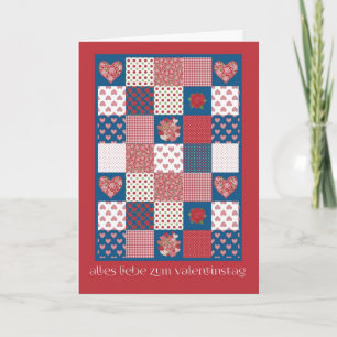 Festiva Tarjeta de San Valentín Saludo alemán, corazones,