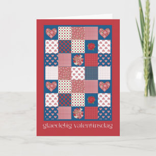 Festiva Tarjeta de San Valentín Saludo danés, corazones, R