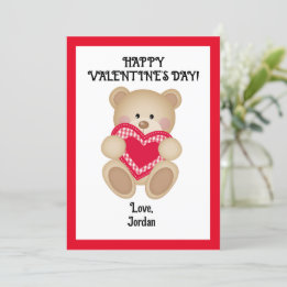 Festiva Tarjeta de San Valentín Teddy Bear - Regalo person