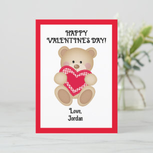 Festiva Tarjeta de San Valentín Teddy Bear - Regalo person
