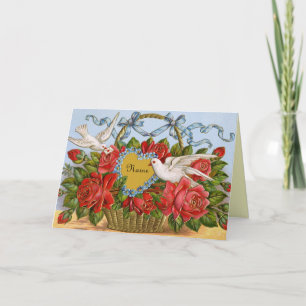 Festiva Tarjeta de San Valentín victoriana - Personalice c