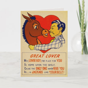 Festiva Tarjeta de San Valentín Vintage Vinegar Jackass