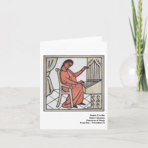 Festiva Tarjeta de Santa Cecilia Santo