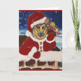 Festiva Tarjeta de Santa Pastor Alemán