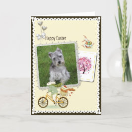 Festiva Tarjeta de Schnauzers Feliz Pascua