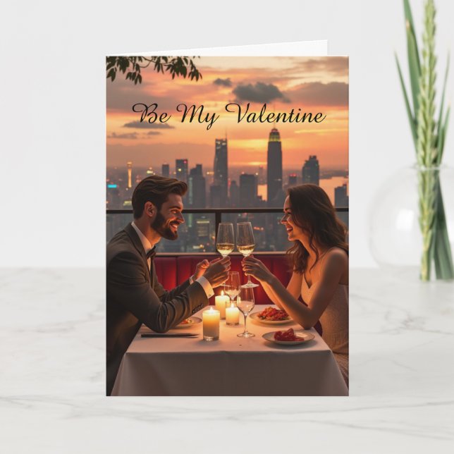 Festiva Tarjeta de Sé Mi San Valentín (Anverso)