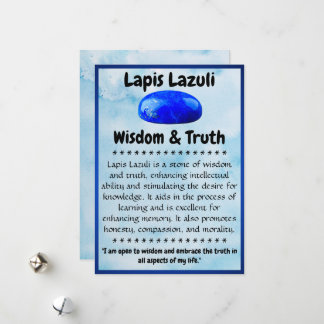 Festiva Tarjeta de significado de cristal - Lapis Lazuli