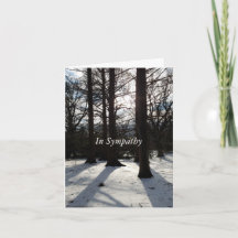 Tarjeta de simpatía árboles de invierno a la luz d